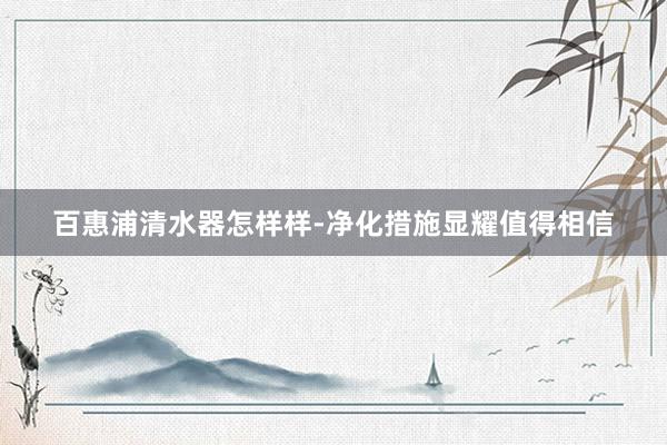 百惠浦清水器怎样样-净化措施显耀值得相信